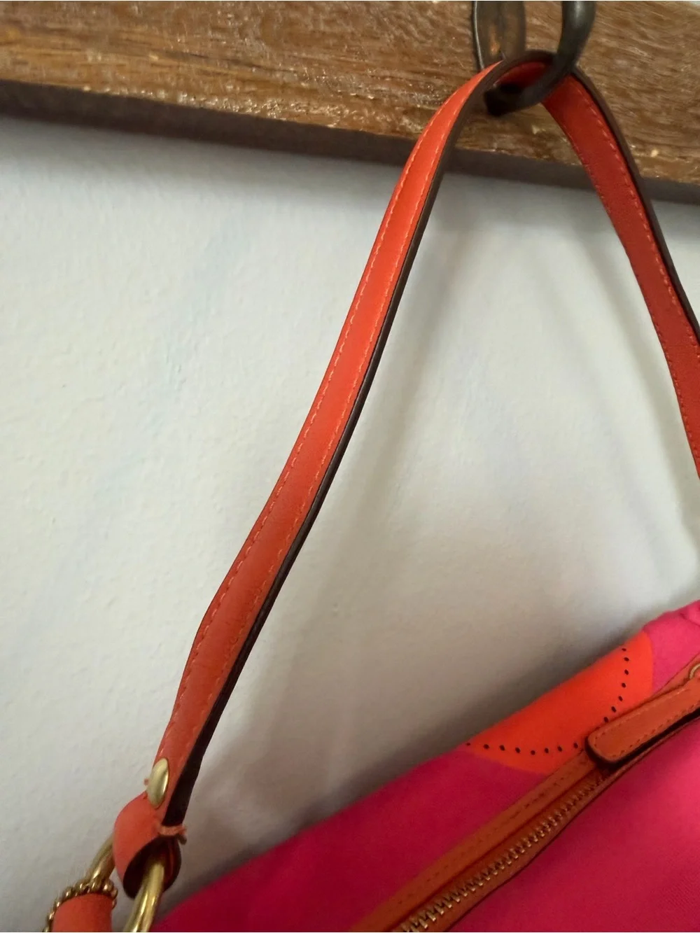 RARE Y2K Coach Bonnie Cashin Carry Kisslock Mini Shoulder Bag Pink Orange 42583